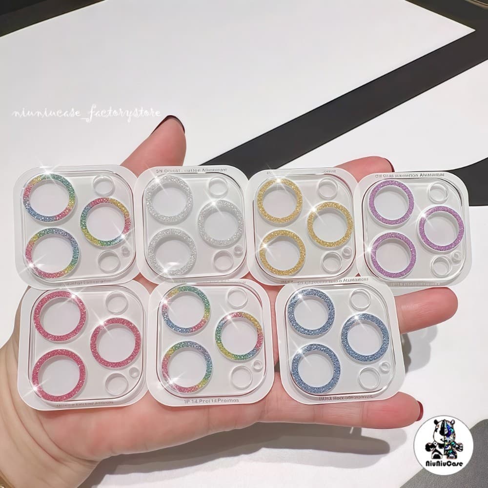 ฟิล์มกล้อง for iPhone 11 13 15 12 14 Pro Max 16 Pro Max 12 Mini 13 Mini ฟิล์มกล้องไอโฟน ฟิล์มกระจก ฟิล์มเลนส์กลิตเตอร์ รูปที่ 2