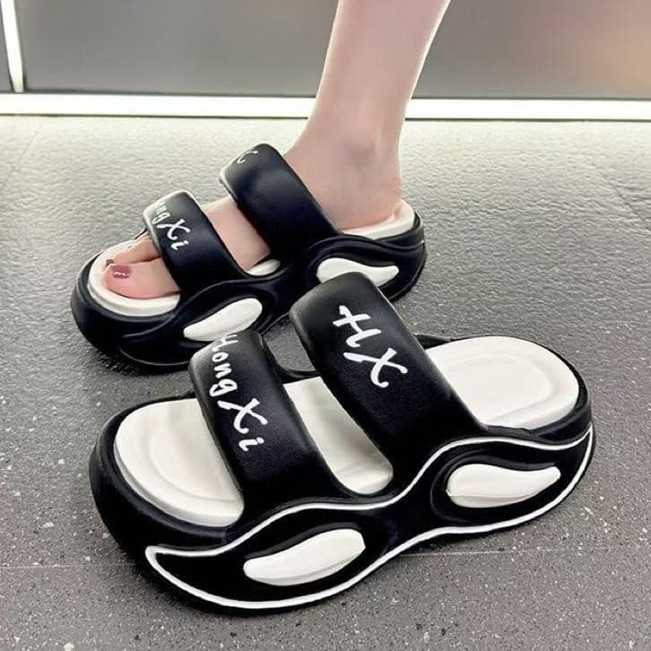 EnJoy รองเท้าแตะแฟชั่นผู้หญิง ดีไซน์สายคาดคู่ พื้นหนา ใส่สบาย สไตล์มินิมอลติดเทรนด์ รูปที่ 7