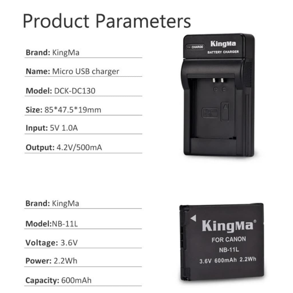 Kingma Canon NB-11LH / NB-11L / NB-11 แบตเตอรี่ แท่นชาร์จ NB11LH / NB11L / NB11 รูปที่ 8