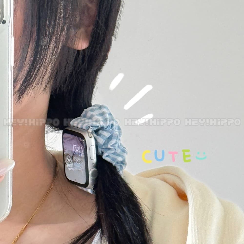 สายรัดแบบคาดศีรษะแบบกริดเหมาะสําหรับสมาร์ทวอทช์ซีรีส์ 10/9/8/7/6/SE/5/4 สายรัดยางยืดเหมาะสําหรับ iwatch 49/46/45/44/42/41/40/38 มม. รูปที่ 4