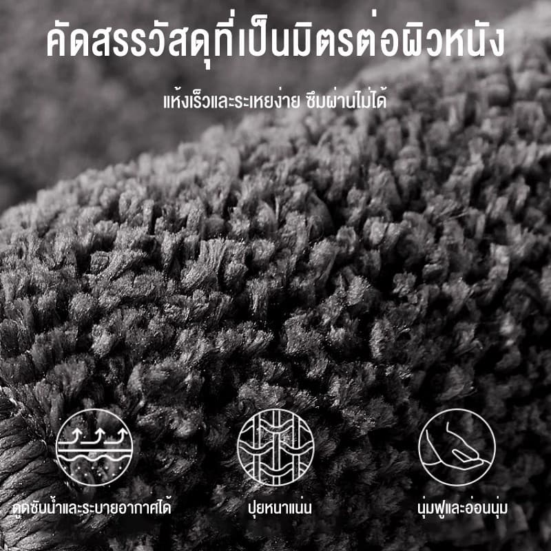 พรมปูพื้น พรมเช็ดเท้า พรมห้องน้ํา ซับน้ำได้ดี พรมกันลื่น พรมห้องนอน นุ่มสบายเท้า 40X60cm คุณภาพดี สีไม่ต รูปที่ 3