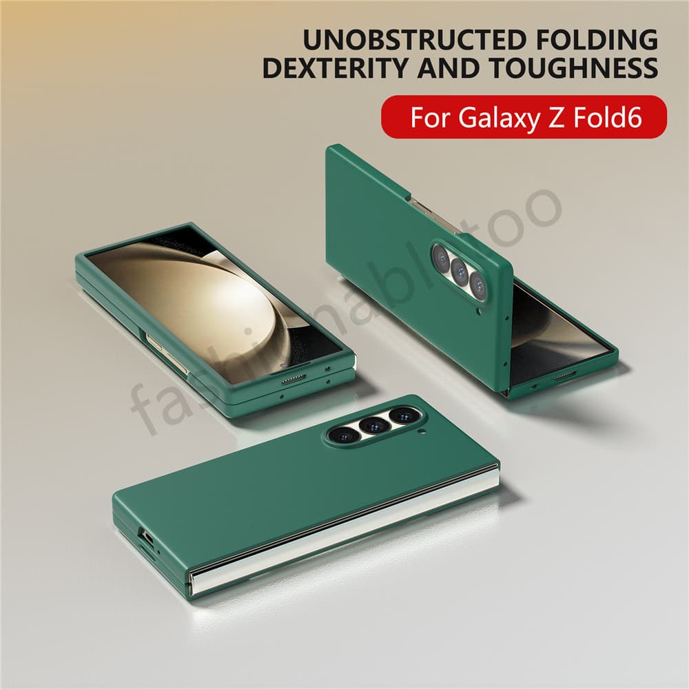 ปลอกสีทึบสําหรับ Samsung Galaxy Z พับ 7 6 5 4 3 Fold7 Fold6 Fold5 ZFold7 ZFold6 ZFold5 ZFold4 ZFold3 ปลอก Macaron ผิวรู้สึกพับกันกระแทกป้องกันปกหลัง รูปที่ 3