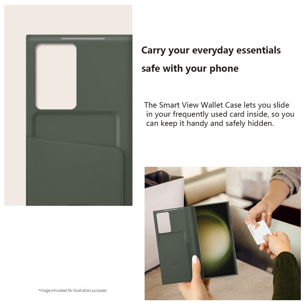 Original Samsung Galaxy S23 Ultra Smart View Wallet Case Flip High Quality Leather Cover S23Ultra Card Bag Protector Shell & Box รูปที่ 2