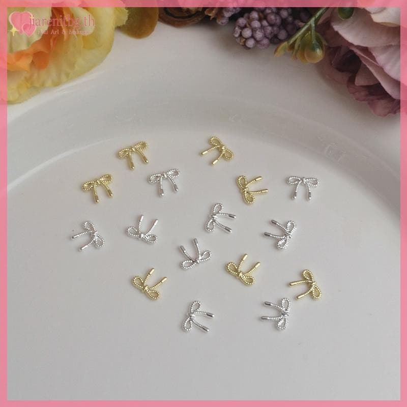 RENBG ทองเงิน ดอกไม้ อุปกรณ์ทําเล็บ Rhinestones โบว์ ตกแต่ง 3D เจาะ TH รูปที่ 6