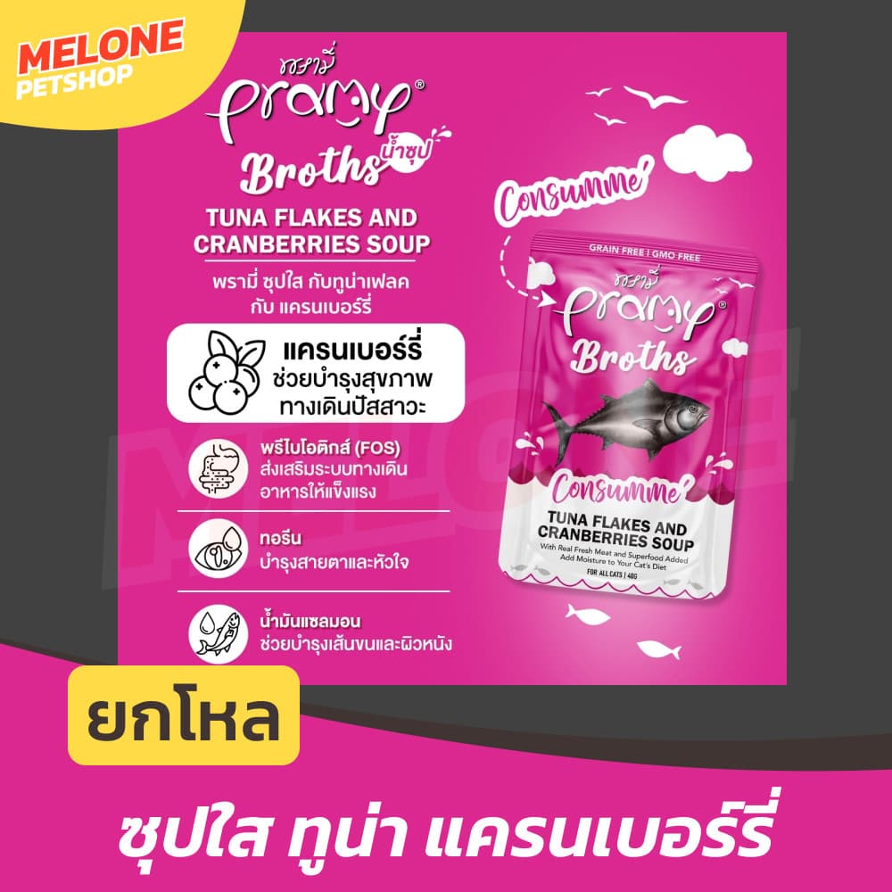 Pramy Broths อาหารเปียกแมว พรามี่ ซุปแมว น้ำแมว กระตุ้นการทานน้ำ สูตร ไก่ ปลา ขนาด 40g รูปที่ 9