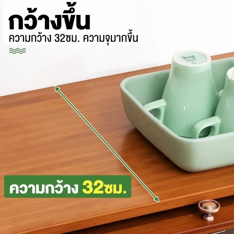 ตู้ครัว ตู้เก็บของจาน ตู้เก็บจานแบบดึงออกได้ ป้องกันฝุ่นและแมลง ดีไซน์เรียบง่าย รับน้ำหนักได้มาก รูปที่ 8