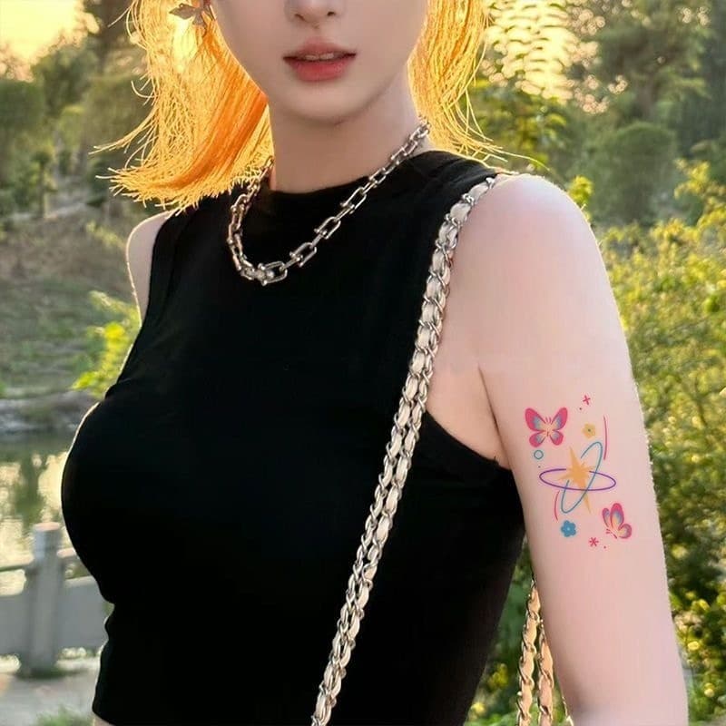 สติกเกอร์รอยสักกันน้ํา ติดทนนาน 7 วัน ลายสาวเซ็กซี่ สําหรับไหล่และวันหยุด รูปที่ 6