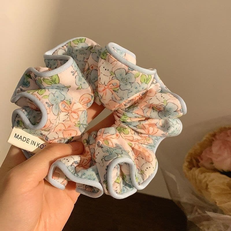 Mori Style Floral Scrunchy Hair Tie Ball Head Hair Tie Simple Hair Tie รูปที่ 9