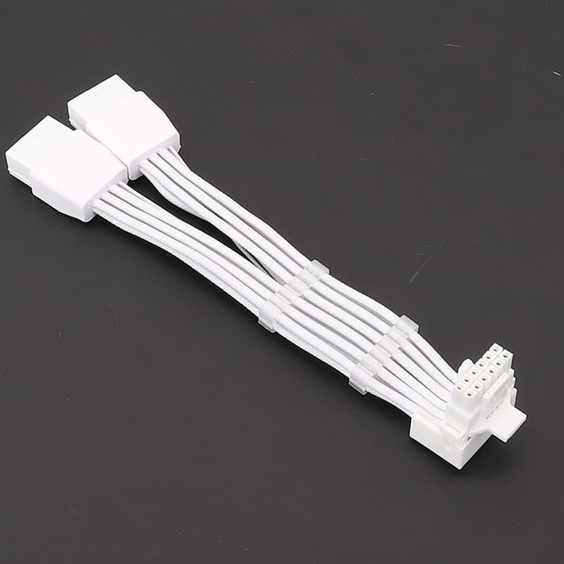 สายไฟการ์ดจอ12pin 16 pin สายไฟการ์ดจอ 16AWG 2x8Pin แปลงเป็น 16Pin 12VHPWR แบบงอ 90° สายถัก RTX 4090 4080 รูปที่ 5