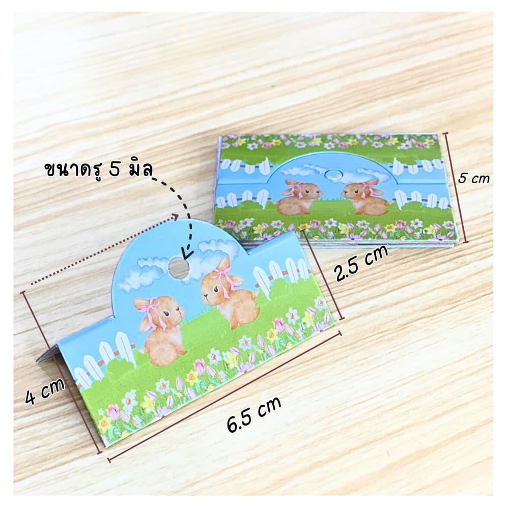 ป้ายหัวแผง 6.5 x 5 cm 100 ชิ้น ป้ายกิ๊ฟชอป หัวกระดาษ หัวแผงติดถุงพลาสติก มีเจาะรูแขวน รูปที่ 3