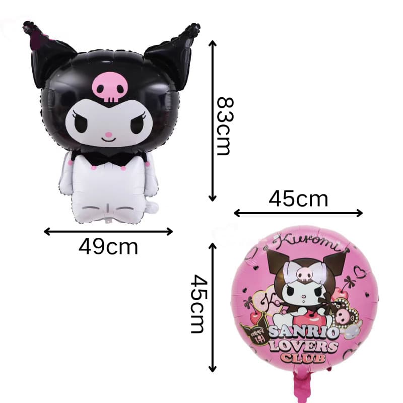 วันเกิดลูกโป่ง เซตลูกโป่งวันเกิด ฉากวันเกิดผนังพื้นหลัง Sanrio Kuromiลูกโป่งอลูมิเนียมฟอยล์ รูปที่ 5