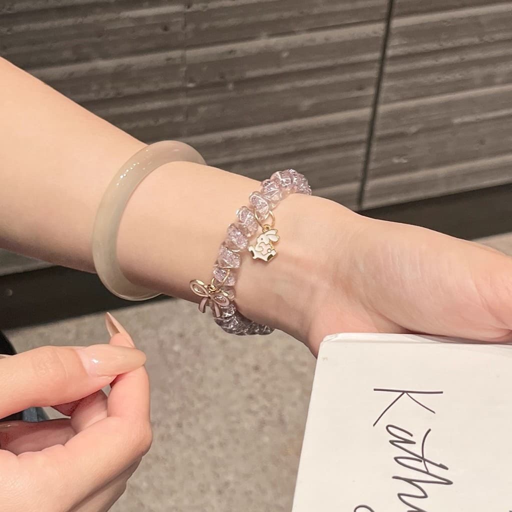 โบว์กระต่ายGlitterโทรศัพท์สายไฟผมสําหรับAmazfit Bip 6 Bip 5 5 Unity Bip 3 U Proสร้อยข้อมือสายคล้องคอสําหรับAmazfit Active 2 GTS 2 3 4 Miniยืดหยุ่นนาฬิกา รูปที่ 5