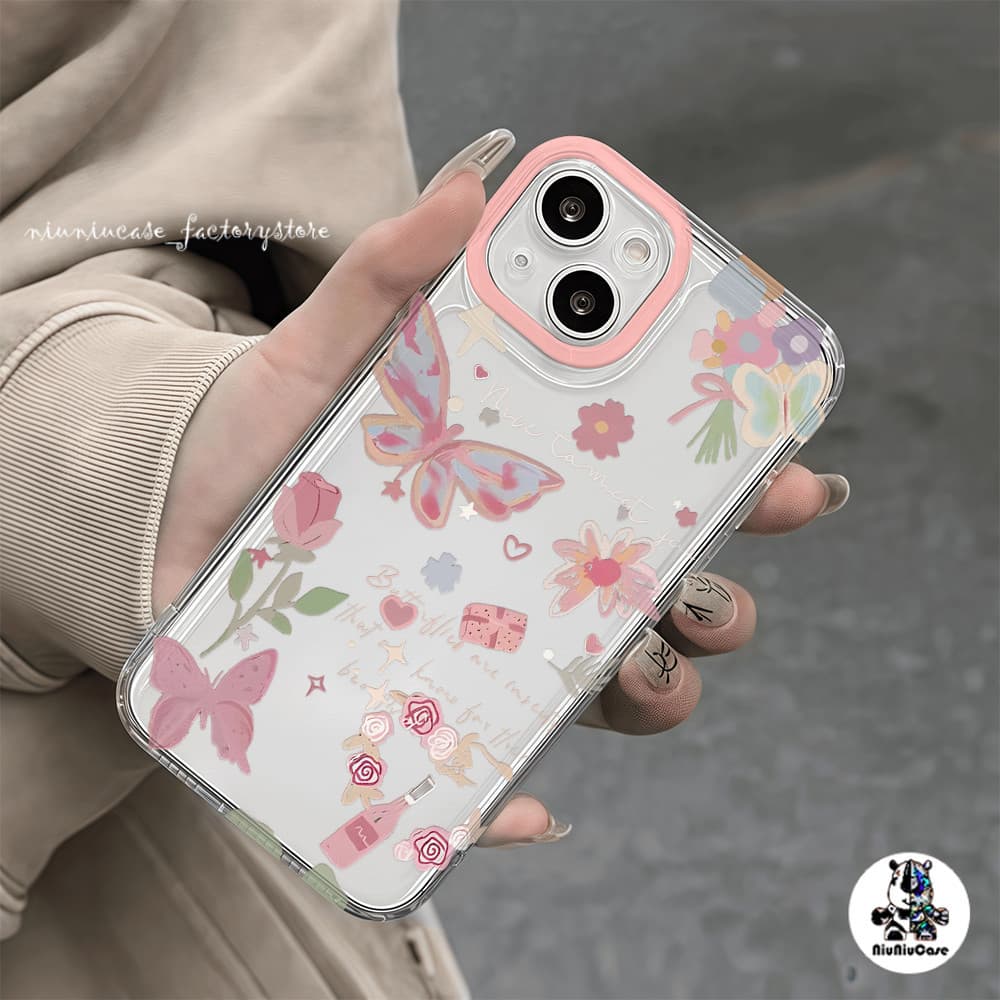 กันกระแทก วีโว่ เคส ดอกไม้ผีเสื้อ For ViVo Y20 Y21 Y17S Y1S Y21S Y17 Y15S Y22S Y50 Y36 Y27 Y16 Y02S Y51 Y1S Y91C Case รูปที่ 8