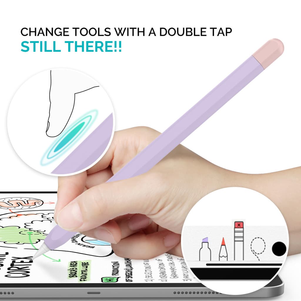 เคสปากกาสไตลัส ซิลิโคน หลากสี อุปกรณ์เสริม For Apple Pencil 2 Pencil 1 2 Soft silicone Sleeve ปอกปากกา Pencil ปลอกปากกา รูปที่ 7