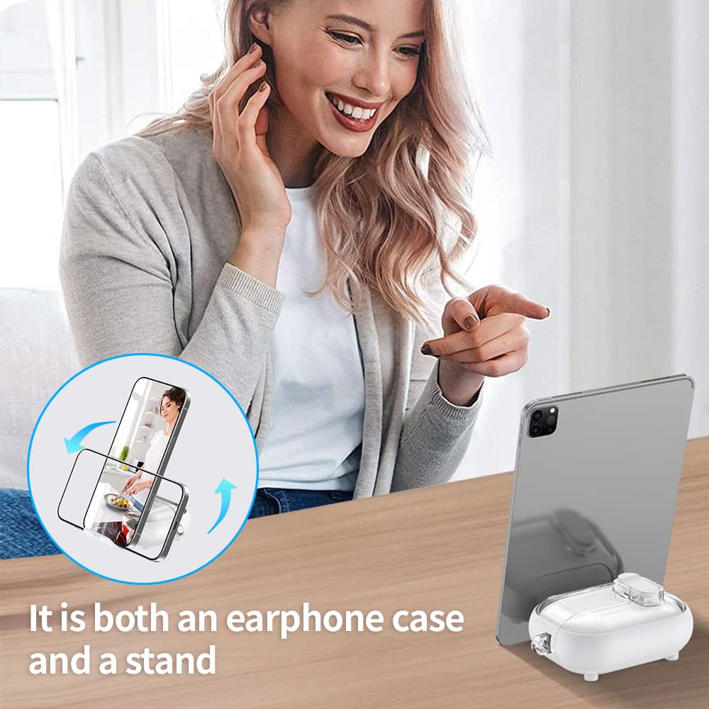 ส่งจากไทย เคสหูฟัง For Airpods 4 Pro 2 Pro2 เคสป้องกัน พร้อมตะขอ รองรับการชาร์จแบบไร้สาย กรณี การออกแบบที่โปร่งใส รูปที่ 8