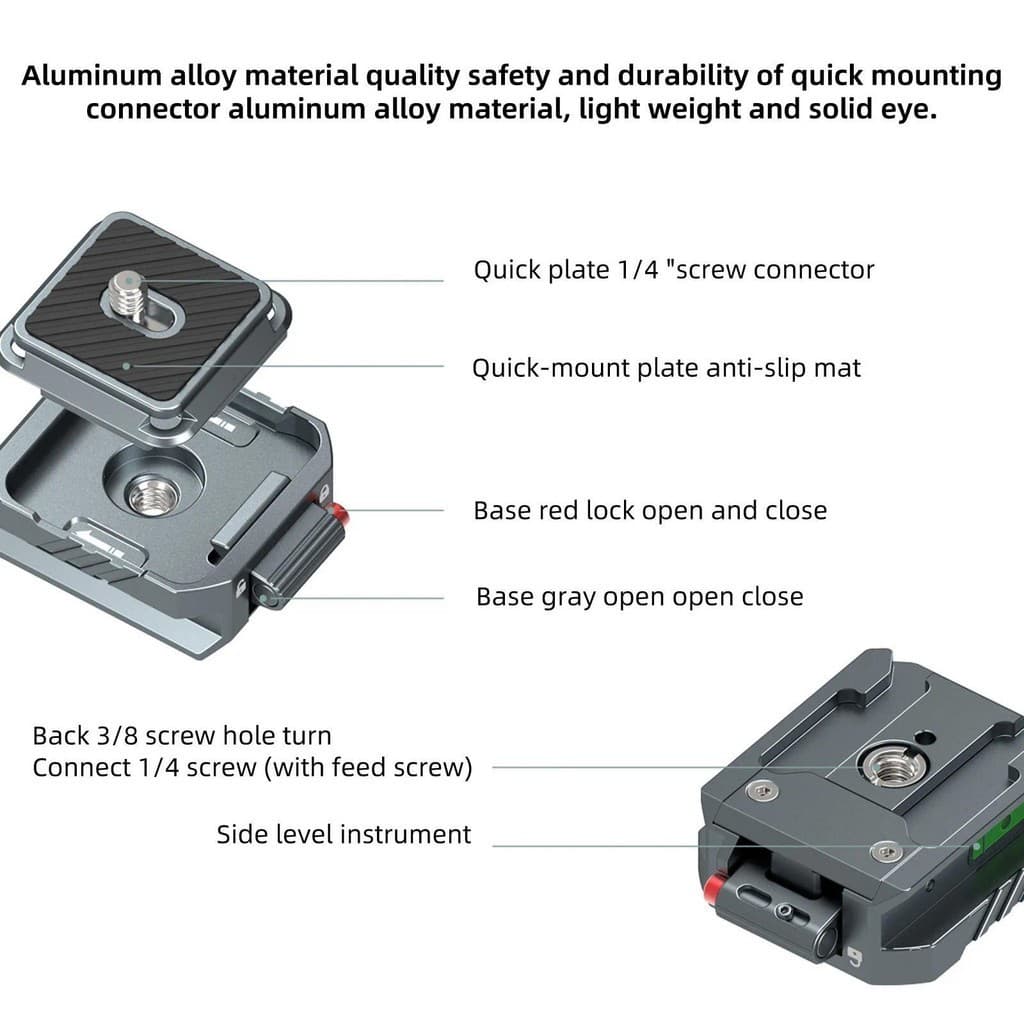 Leaplight All-Metal Arca Quick Release Kit กล้อง Quick Mount สําหรับ Dji Zhiyun Stabilizer ขาตั้งกล้องสไลด์ Rail Quick Mount ฐานหัวเข็มขัด รูปที่ 3