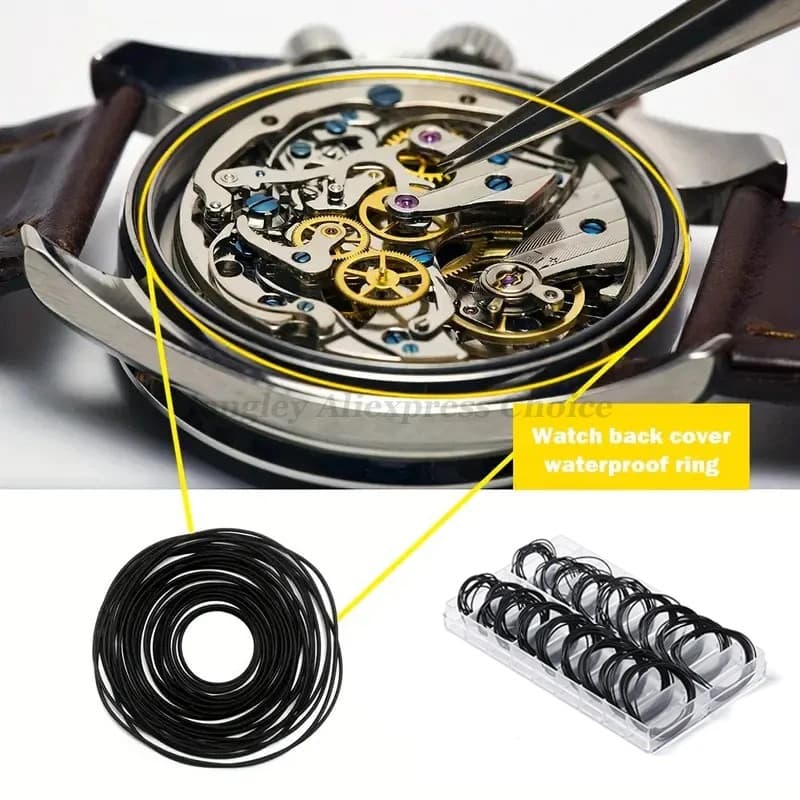 200 ชิ้นนาฬิกากลับกรณีกันน้ํา 0.5 มม./0.6 มม.แหวนยาง O-Ring ปะเก็นสําหรับช่างซ่อมนาฬิกาซ่อมเครื่องมือนาฬิกาอุปกรณ์เสริม รูปที่ 4