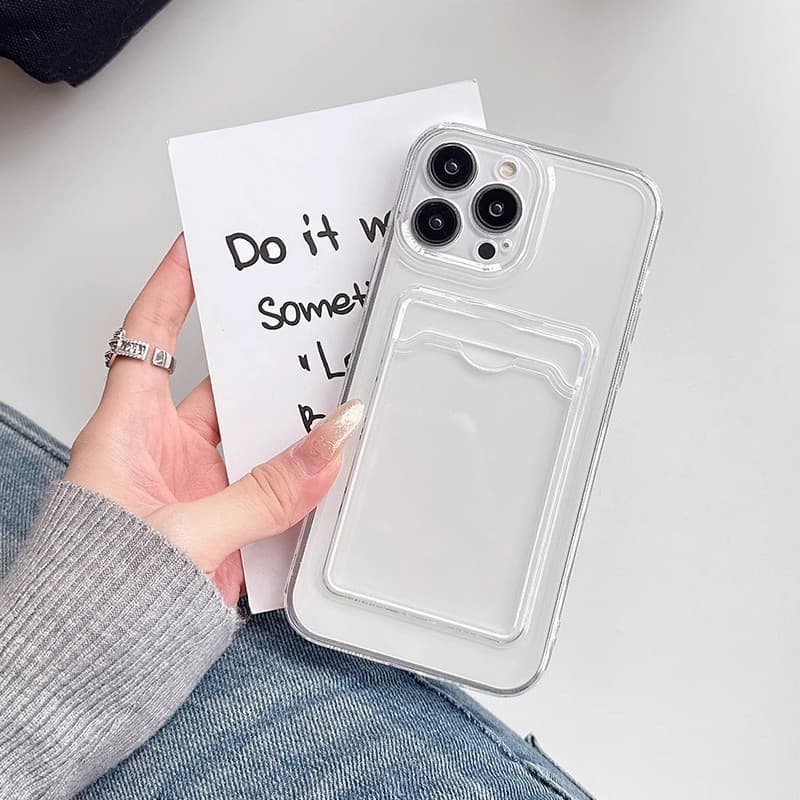 สินค้า ! เคส TPU ป้องกันตก ห่อครอบเต็ม สำหรับ iPhone16PROMAX 15 14 13 12 11 XS XR X 8P - เคสใส ตัวจัดการบัตร รูปที่ 2