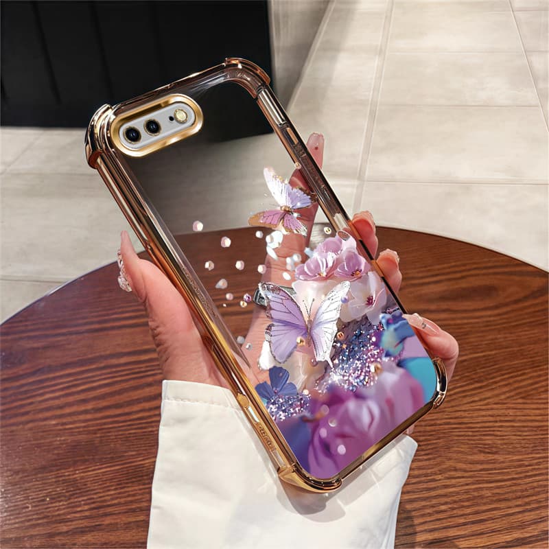 กันกระแทก Case สําหรับ iPhone 6 6s 7 8 plus เคสโทรศัพท์ TPU 2025 ออกแบบใหม่ผีเสื้อดอกไม้อุปกรณ์เสริมฝาครอบ SZ28 รูปที่ 8
