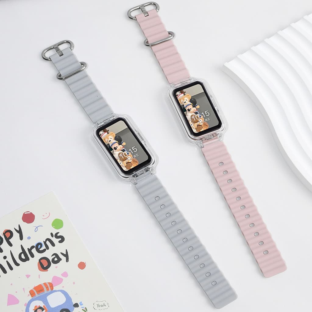 Ocean สายซิลิโคนสําหรับ Huawei Band 11 11Pro 10 / 9 / 8 / 7 / 6 / 6Pro SmartWatch สายรัดข้อมือกีฬา Bracelect สําหรับ Honor Band 10 9 7 6 อุปกรณ์เสริม รูปที่ 1