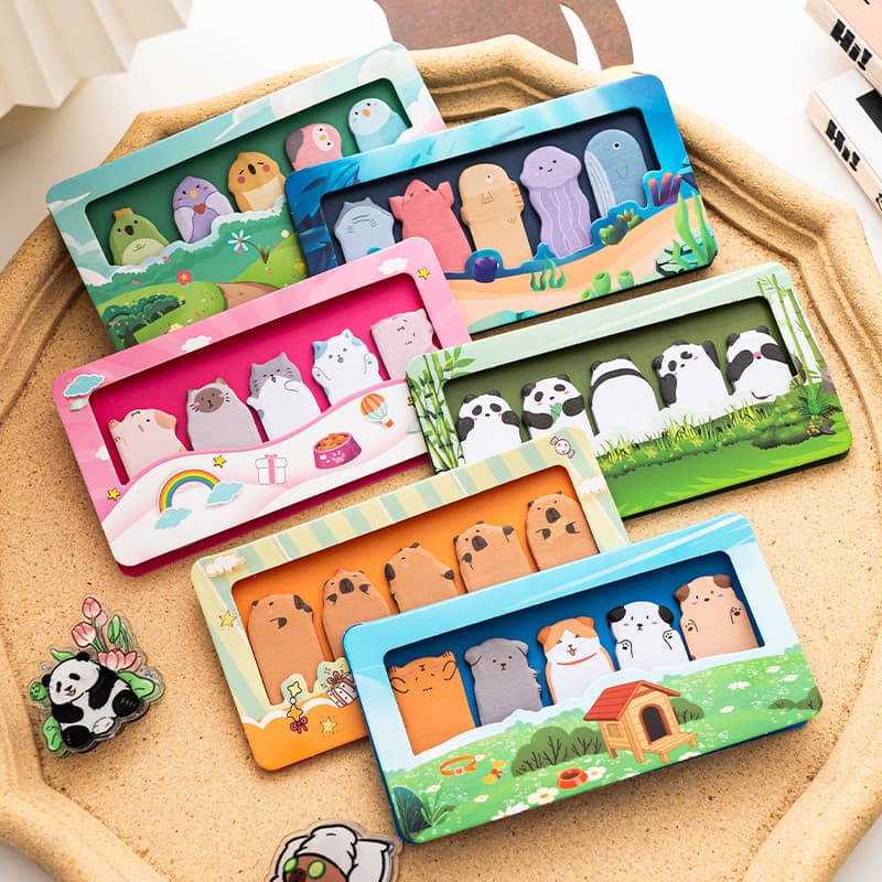 150 แผ่นสัตว์น่ารัก Paradise Seires Sticky Notes นักเรียนแบบพกพา Memo Pad น่ารักสัตว์ Series สติกเกอร์ฉลากกระดาษบันทึก รูปที่ 1