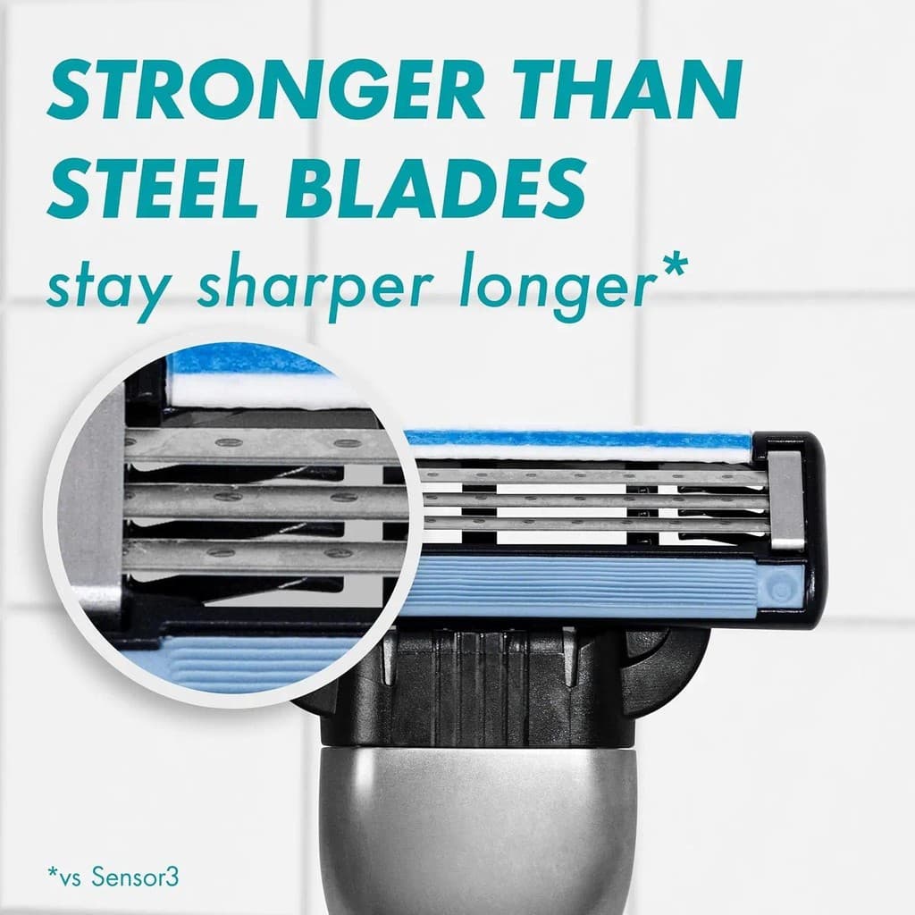 Gillette Mach3 ตลับใบมีดโกนเติม 4/8 ชิ้น สําหรับใบหน้าและเครา 3 ชั้น พร้อมแถบหล่อลื่น Fast Cutting รูปที่ 3