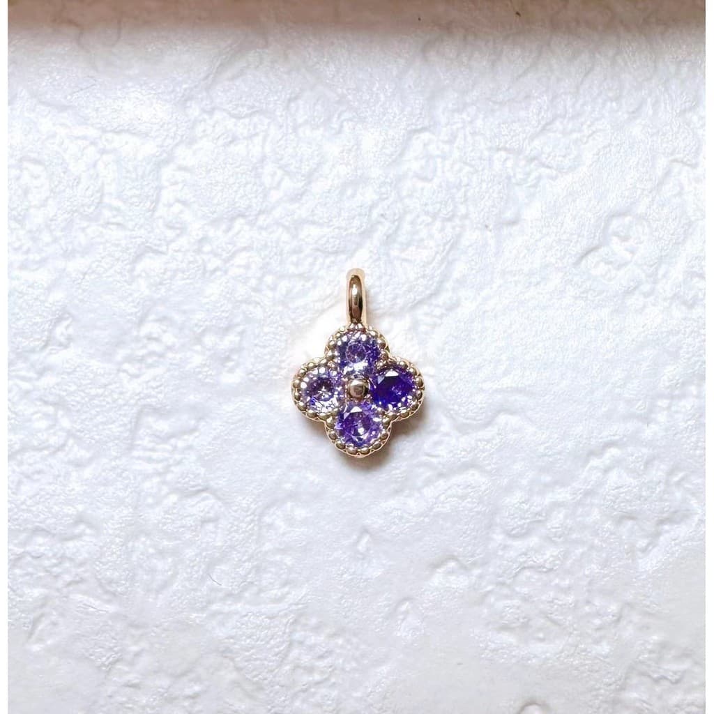 สีสูงระบุทองแดงชุบ 14K Gold Micro-Inlaid Zircon Four-Leaf Clover จี้ต่างหูสร้อยคอวัสดุทําด้วยมือขายส่ง A รูปที่ 8