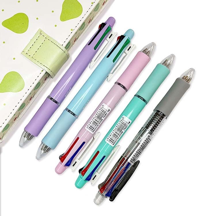 ปากกาลูกลื่นหลากสี 5in1 Push Type Mechanical Pencil ปากกามัลติฟังก์ชั่นแกนเปลี่ยนได้ ปากกาลูกลื่น 4 สี + ดินสอ รูปที่ 3