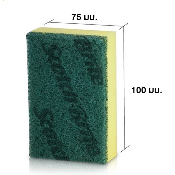 Scotch-Brite สก๊อตช์-ไบรต์ แผ่นใยขัดพร้อมฟองน้ำ ฟองน้ำล้างจาน แพ็ค 1 ชิ้น รูปที่ 3