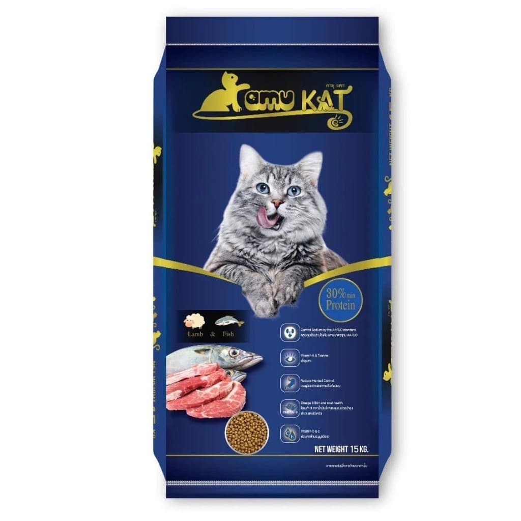 ] อาหารแมว Kamu Kat รสแกะและปลา ความคุมความเค็ม ลดก้อนขน โปรตีน30% ขนาด 1 kg. รูปที่ 2
