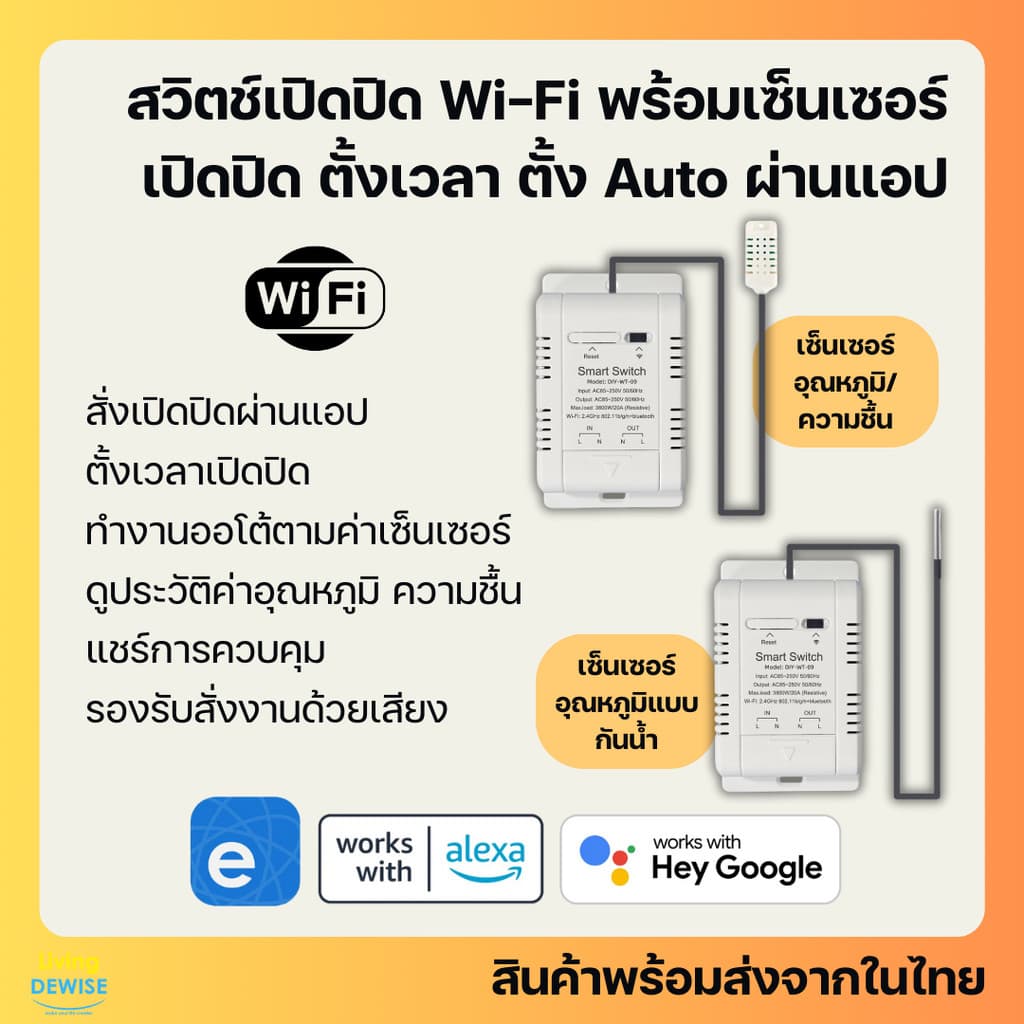 Ewelink สวิตช์โมดูลต่อสายเซ็นเซอร์ ได้ Wi-Fi เปิดปิด ตั้งเวลาผ่านแอป สั่งงานด้วยเสียง Google Home Alexa รูปที่ 1