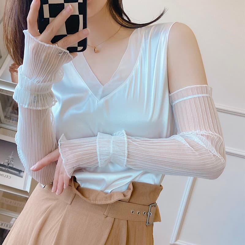ถุงมือ lady fingerless สำหรับฤดูร้อน ป้องกันแสงแดด UV กันเหงื่อได้ดี รูปที่ 5