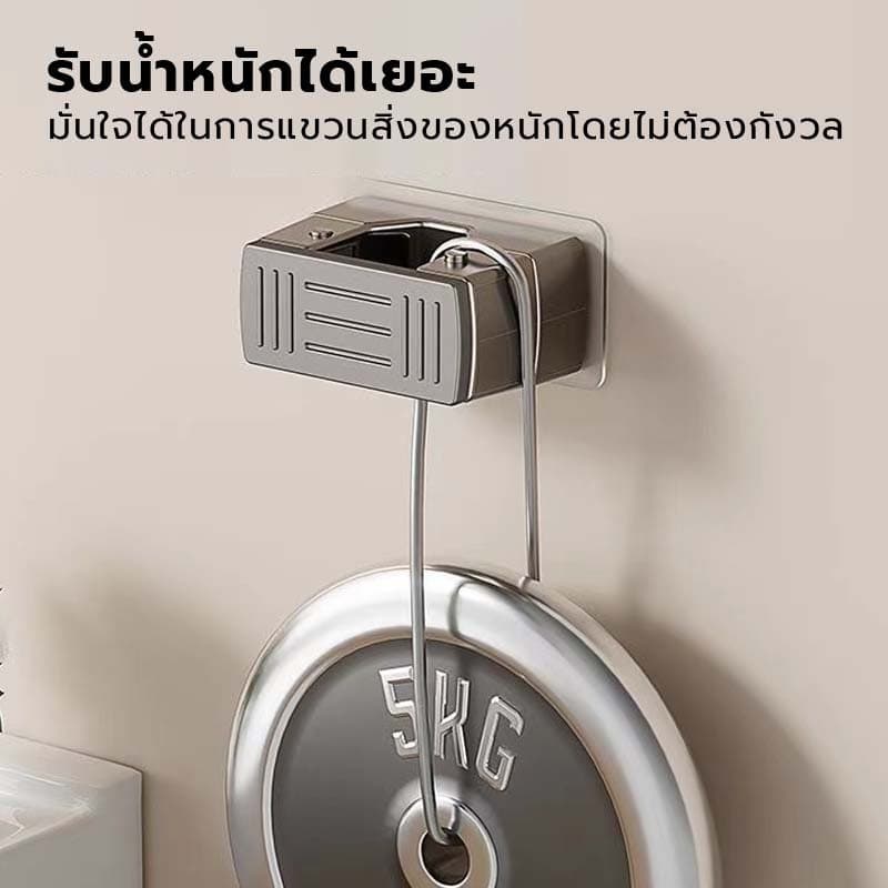ที่แขวนไม้ถูพื้น ไม้กวาด แบบอัพเกรด ABS ที่แขวนไม้ถูพื้นแบบหนีบ ที่แขวนอเนกประสงค์ ตะขอติดผนังไม้กวาดแบบมีกาว รูปที่ 4