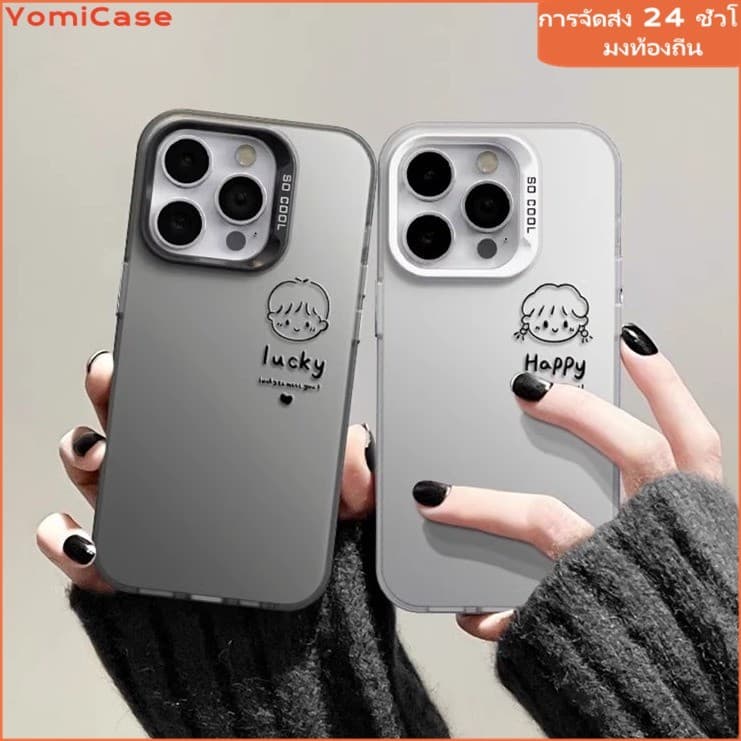 เคสแข็งหรูหรา เคสคู่น่ารัก เคสไอโฟน11 for เคสiPhone16 15 14 13 12 11 Pro Max 15Plus XR XS Max 7Plus 8Plus SE เคสไอโฟน13 รูปที่ 1