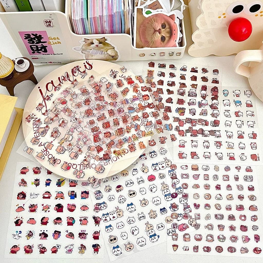 สติ๊กเกอร์โปร่งใสหลายประเภท ดินสอดินสอเล็ก ๆ น้อย ๆ ชุดใหญ่ DIY สติ๊กเกอร์ตกแต่งที่มีมูลค่าสูงนักเรียนปากกาใสกันน้ําสติ๊กเกอร์ผีเสื้อ รูปที่ 4