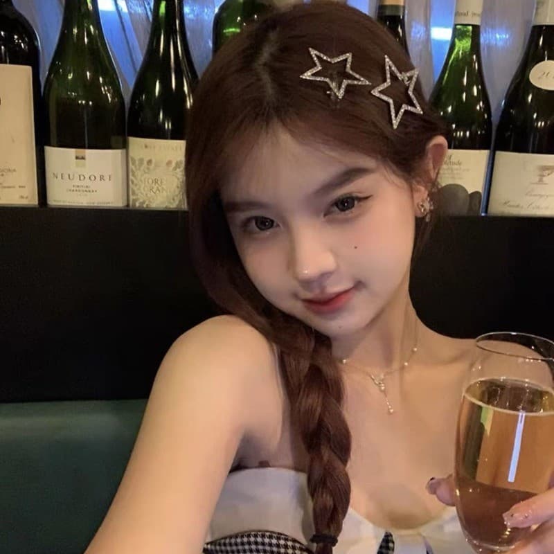 Silver Star แฟชั่น Bling Zircon Hairpin Bangs คลิปเจ้าหญิง Headwear เครื่องประดับผม รูปที่ 4