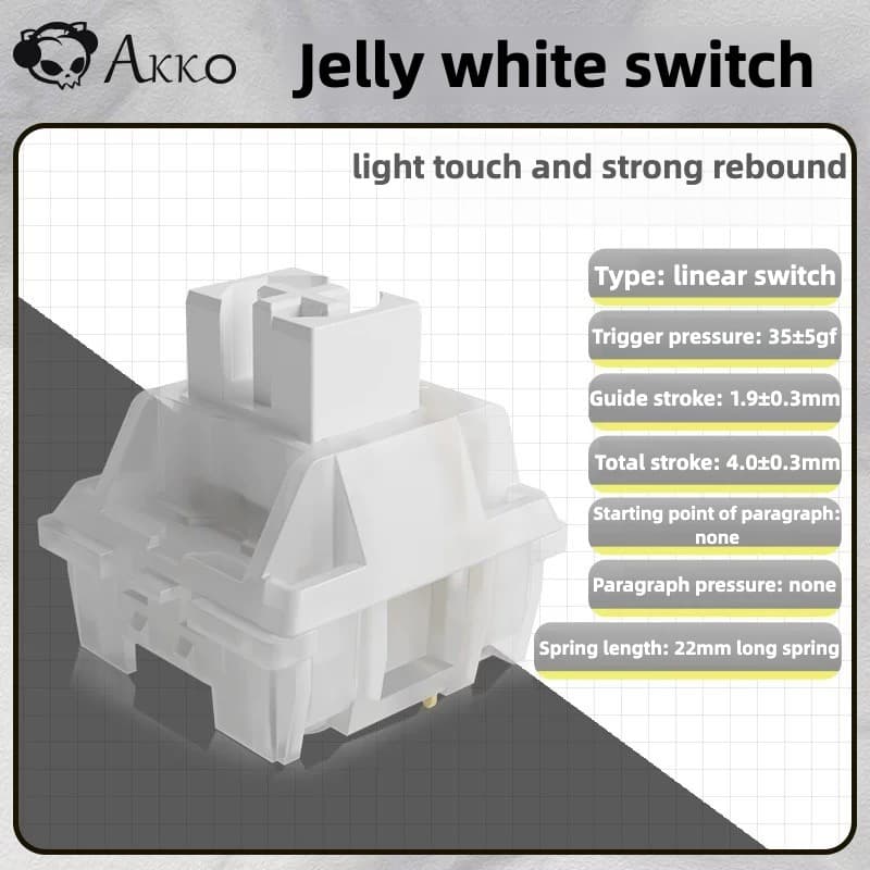 AKKO CS Series ที่กําหนดเองที่มีสีสันคีย์บอร์ดสวิทช์ Hot Swap Universal อุปกรณ์เสริม Cross ย่อหน้า Linear Touching Switch รูปที่ 4
