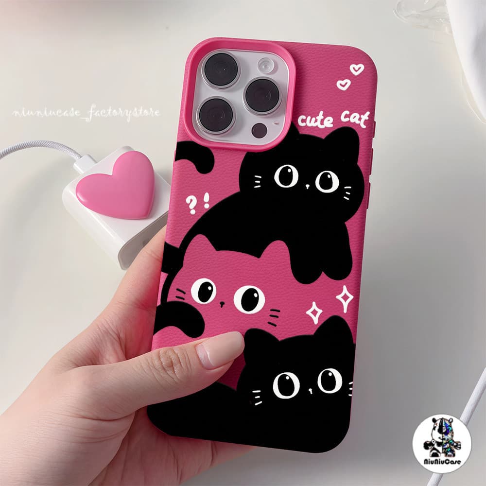 เคส For iPhone 13 เคสหนังเนื้อนิ่มสีแคนดี้ น่ารัก Mดำ For iPhone 15 16 13 14 12 11 Pro Max XS XR 7P 8P เคสหนัง Case รูปที่ 6