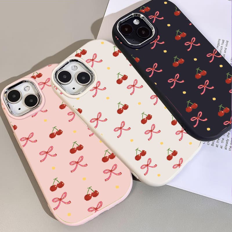 CODเต็มหน้าจอ เชอร์รี่ โบว์ Case for IPhone 11 12 13 14 15 16 PRO MAX 6 7 8 14 15 PLUS XR X XS MAX กรณีโทรศัพท์มือถือ รูปที่ 7