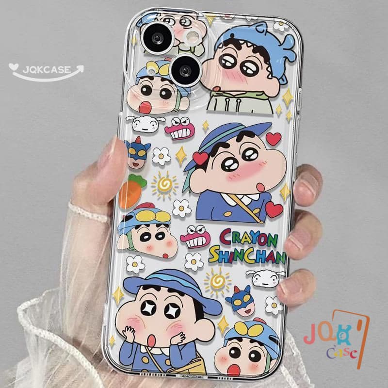 น่ารัก เคส ชินจัง สำหรับ Samsung A55 A51 A05 A05S A03 A13 A12 A11 A15 A03s A30 A52 A06 A50 A32 A35 A14 A02s A20 A10s TPU รูปที่ 1