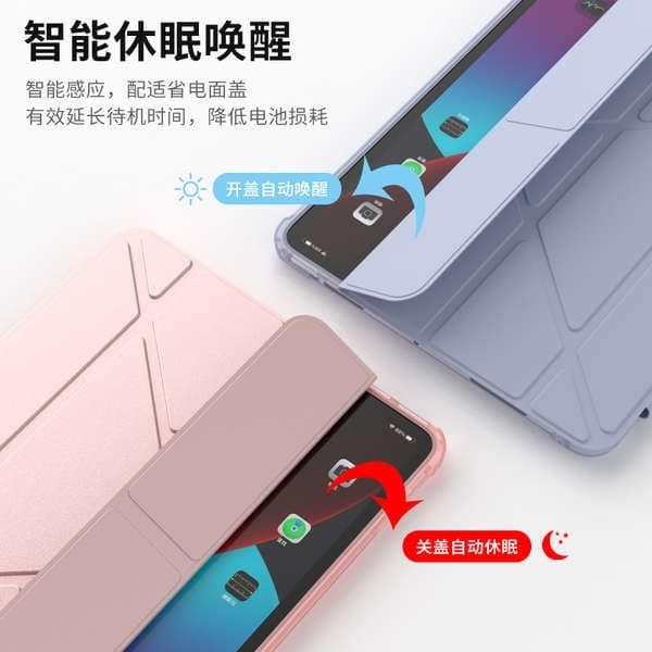 เคสฝาพับ สำหรับ Samsung Galaxy Tab S6 lite Tab A7 lite S10 S10FE S9 FE S9FE A11 A9 plus A11Plus มีช่องใส่ปากกา กันกระแทก รูปที่ 2
