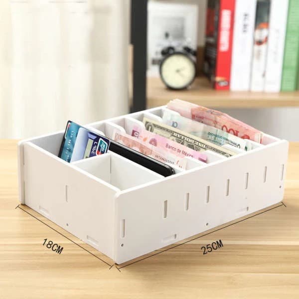 ถาดใส่ธนบัตร 8 ช่อง แบบลิ้นชัก สำหรับกล่องเงิน กล่องแยกเงินสด และตู้เก็บของขัดแตะ เรียงลำดับธนบัตรอย่างเป็นระเบียบ รูปที่ 7