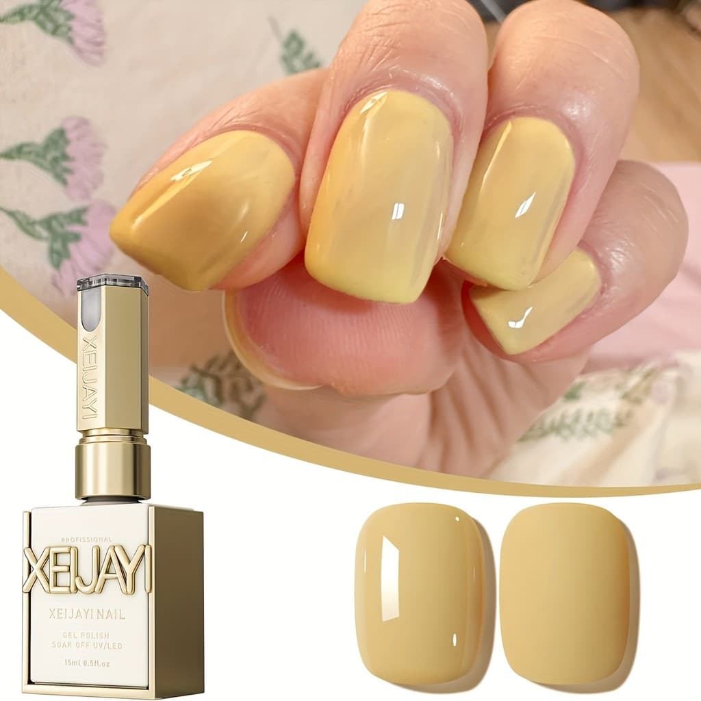 XEIJAYI 15มล--M065 สีทาเล็บสีเหลืองน้ำผึ้ง สีติดทนนาน เหมาะสำหรับใช้ในบ้านและร้านทำเล็บ รูปที่ 2