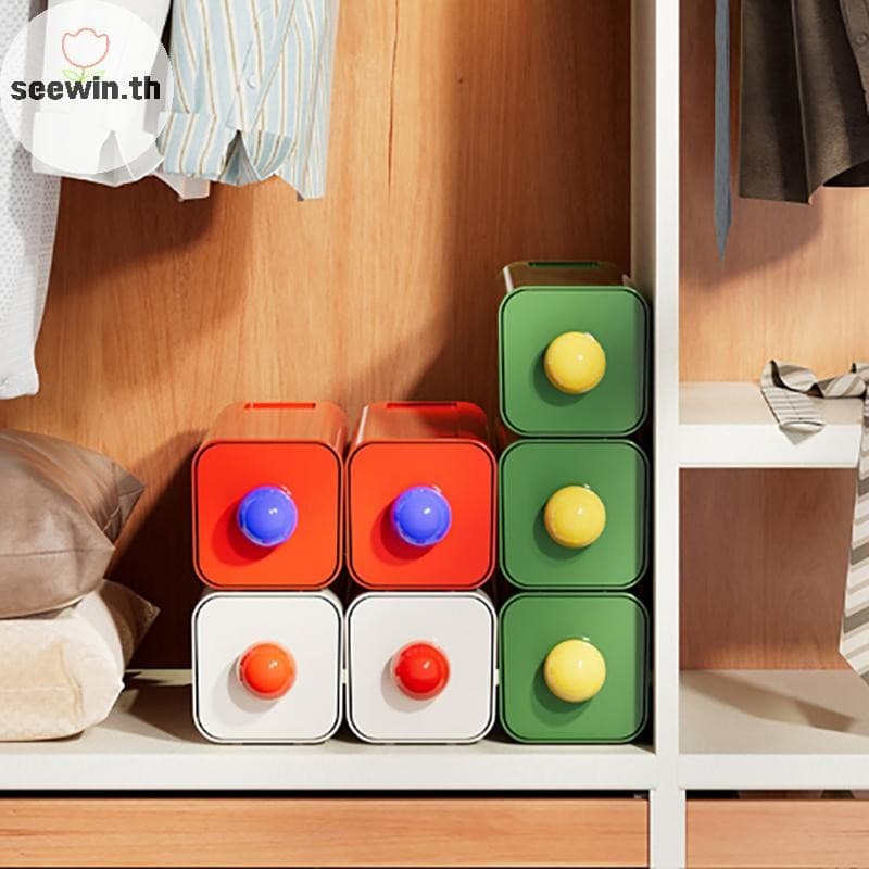 Seewin 1PC Wall Mount ถุงเท้ากางเกงประหยัดพื้นที่กางเกง Organizer สําหรับตู้เสื้อผ้าห้องนอนชุดชั้นในกล่องเก็บ th รูปที่ 9