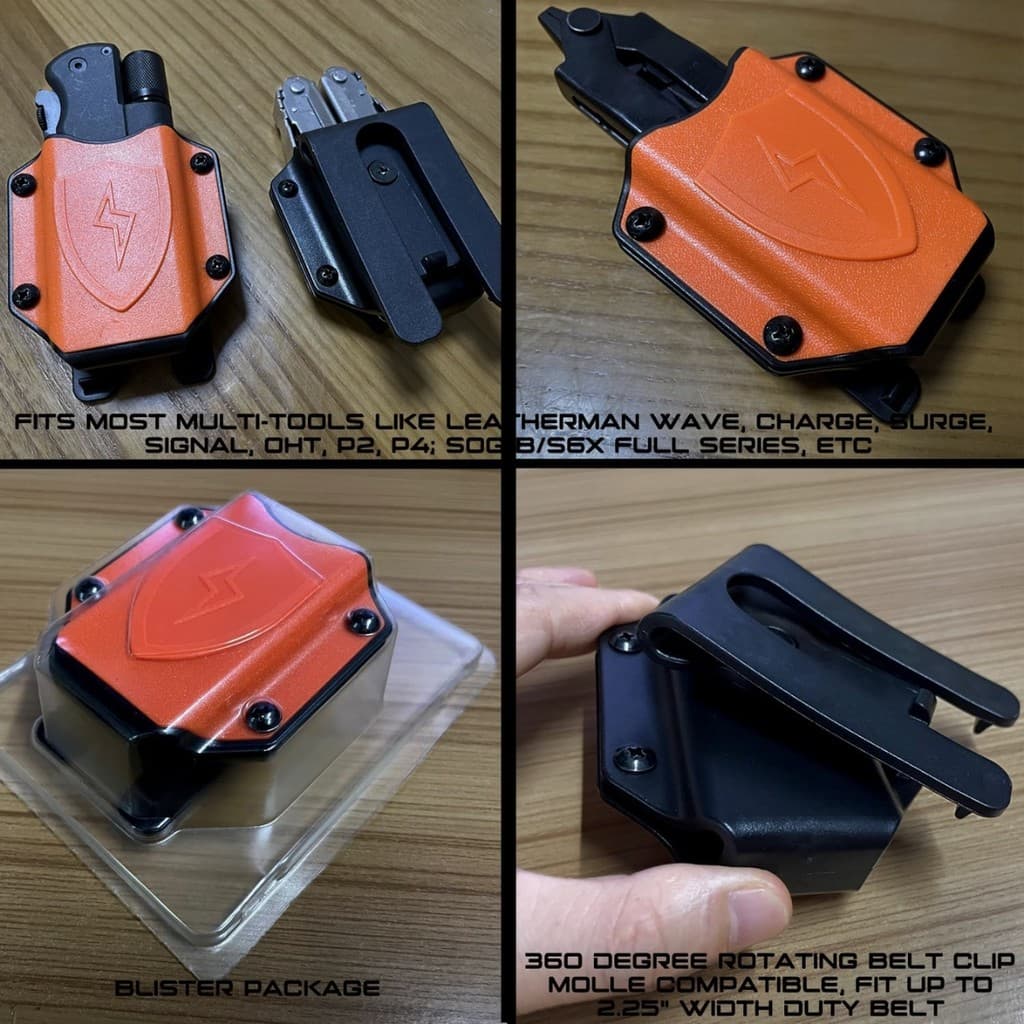 ปลอกหลายเครื่องมือ EDC Multi Tool Sheath Holder Holster ปลอกปรับได้พร้อมคลิปด้านหลัง สไตล์ Techwear รูปที่ 8