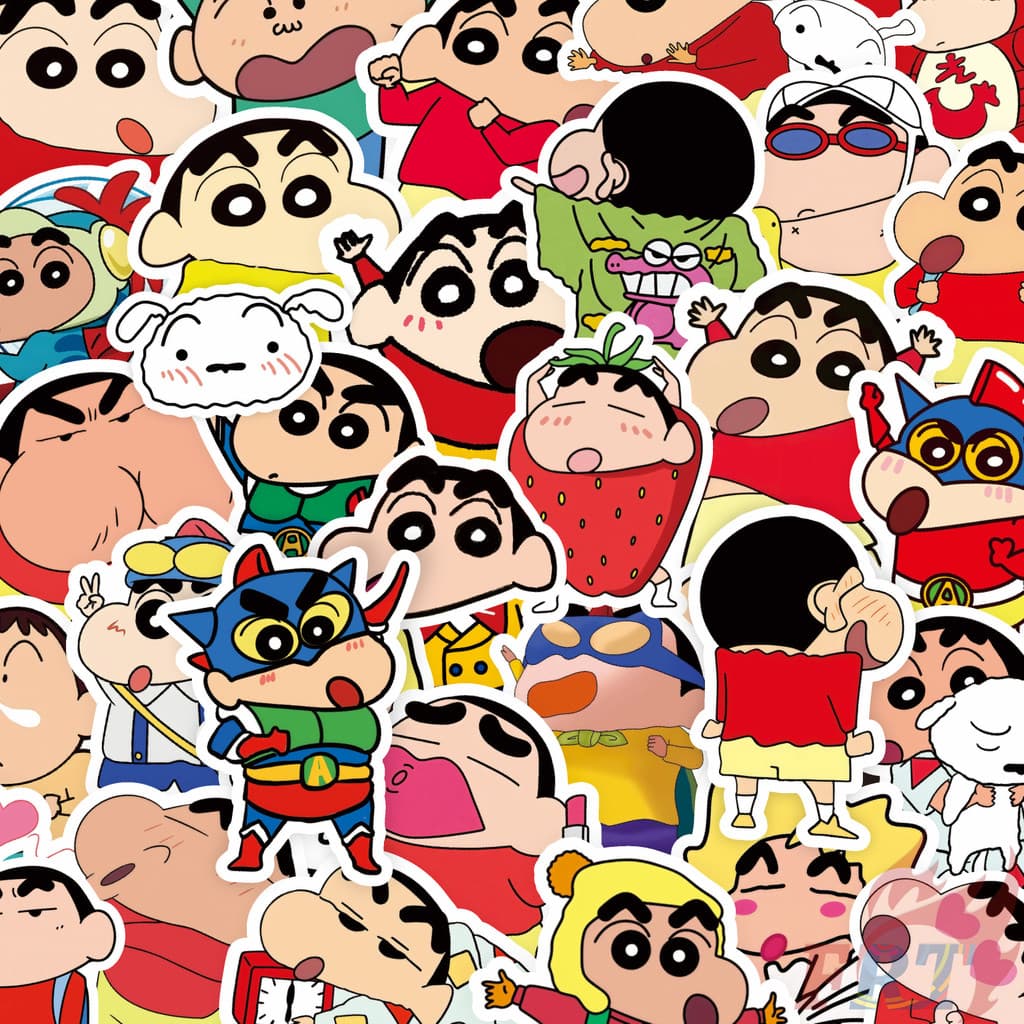 100ชิ้น/เซ็ต Q สติ๊กเกอร์เครยอนชินจังตลก สติ๊กเกอร์แฟชั่น DIY Doodle Decals รูปที่ 3