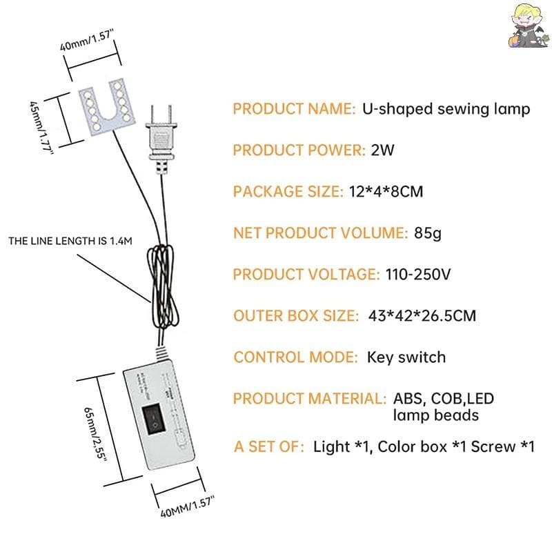 Light U Shape Industrial Lighg โคมไฟแม่เหล็กทํางานสําหรับเจาะกด Workbenches EU/US Plug TH รูปที่ 4