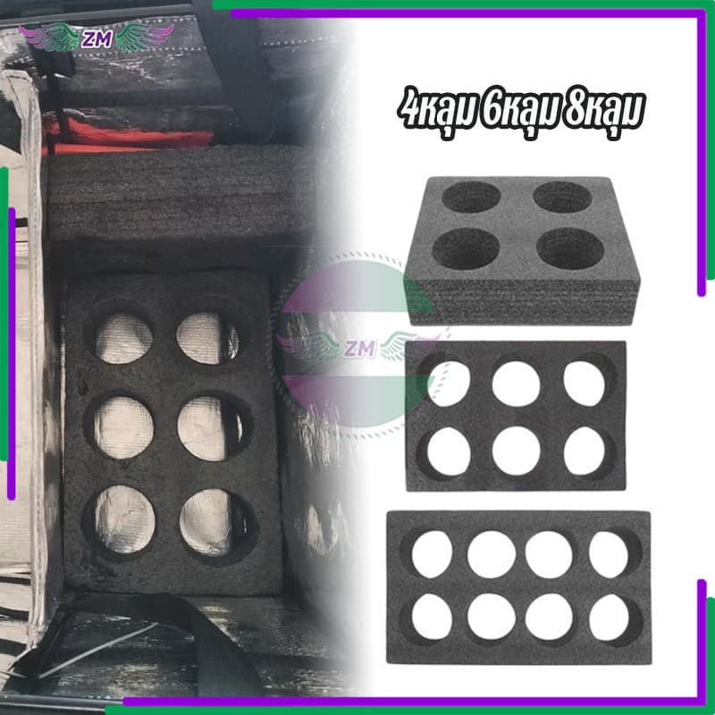 ที่วางแก้วกล่องส่งอาหาร โฟมใส่แก้ว 4 /6 / 8 รู มีให้เลือก 3 ขนาด ใส่ได้ฟิตพอดี กันน้ำหกได้เป็นอย่างดี น้ำหนักเบา รูปที่ 7
