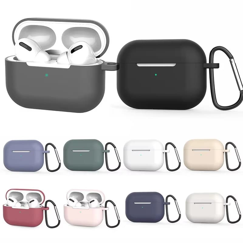 เคสซิลิโคนอ่อนนุ่ม For Apple Airpods Pro เคสหูฟังไร้สาย For AirPods Pro กล่องชาร์จสีทึบแฟชั่นหูฟังกรณี รูปที่ 1