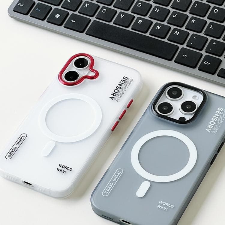 เคสโทรศัพท์แม่เหล็กโปร่งแสงสุดเท่และหรูหรา Compatible for iPhone 16 Pro Max 11 12 13 14 15 PRO MAX เคสแข็งป้องกันการตกแบบด้านเรียบง่าย รูปที่ 2